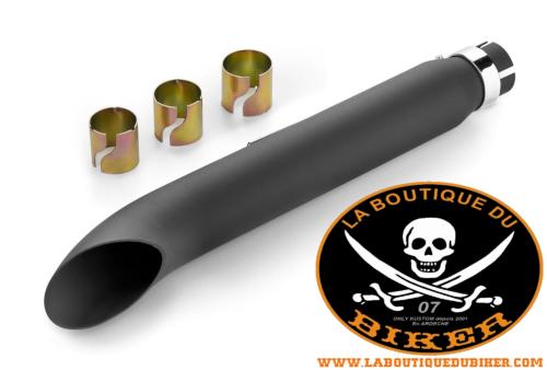 POT ECHAPEMENT UNIVERSEL 50cm TURNOUT NOIR...H65-942B Highway Hawk Exhaust tailpipe Muffler "Turnout" in black for d= 38 mm up to d = 45 mm - length 500mm