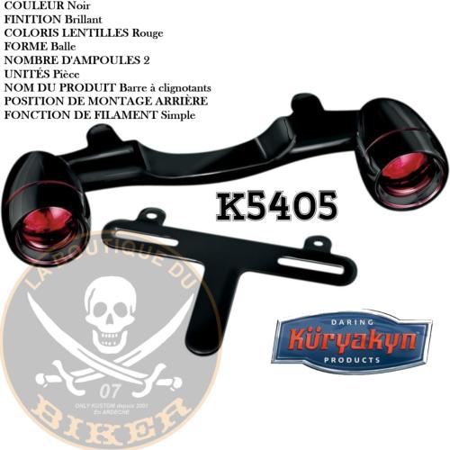 BARRE DE CLIGNOTANTS ARRIERE KURYAKYN NOIR...KUR5405 KURYAKYN ACCENT BULLET LIGHT REAR 20401530 / 5405...LA BOUTIQUE DU BIKER