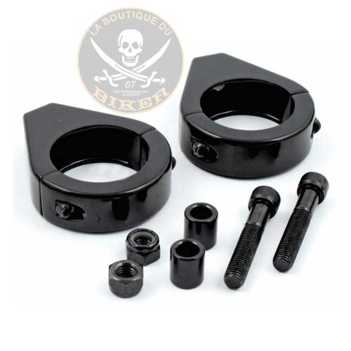 COLLIERS DE FOURCHE EN DIAMETRE 41 NOIR...MCS980785 SMOOTH EDGE FORK MOUNT CLAMP KIT...LA BOUTIQUE DU BIKER