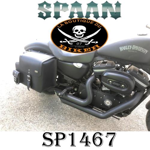 SACOCHES HD SPORTSTER EN CUIR...SP1467 NOIR...SPAAN LA BOUTIQUE DU BIKER