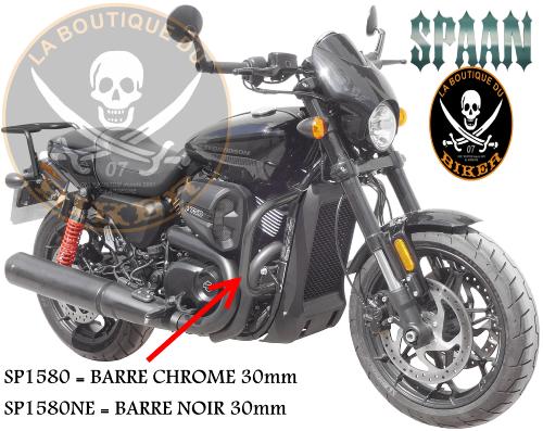 BARRE de PROTECTION MOTEUR HD XG500 / XG750 STREET + ROD...SP1580NE NOIR...LABOUTIQUEDUBIKER