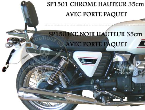 SISSI-BAR MOTO GUZZI V7 III...AVEC PORTE PAQUET NOIR...SP1501NE HAUTEUR 35CM