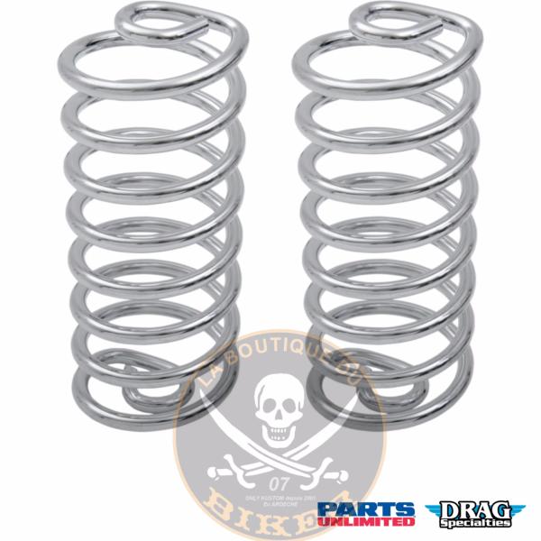 RESSORT POUR SELLE SOLO 12.5cm CHROME LA PAIRE...PE08200029 DRAG SPECIALTIES SEAT SPRING 5" CHROME...LA BOUTIQUE DU BIKER