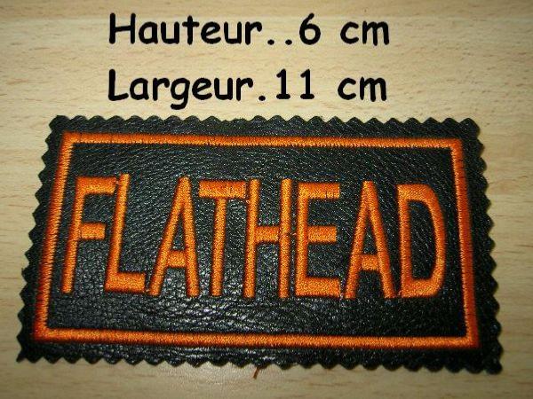 PATCHE BRODE...CUIR PETIT MODELE...PatchCuir-Flathead...LA BOUTIQUE DU BIKER