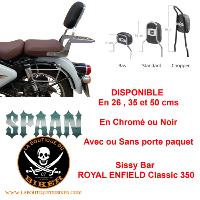 SISSY BAR ROYAL ENFIELD CLASSIC 350...HAUTEUR 35cm AVEC PORTE PAQUET...SP1860 CHROME  #LABOUTIQUEDUBIKER