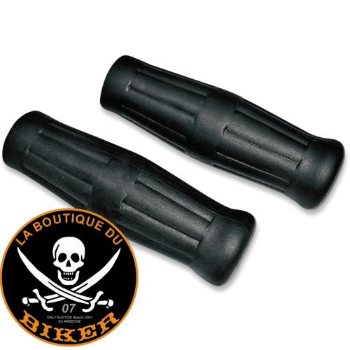 POIGNEES POUR GUIDON DE 25...TYPE CAOUTCHOUC NOIR...JOKER MACHINE GRIPS RADIAL RUBBER BLK 06300300 / 03-61BLK