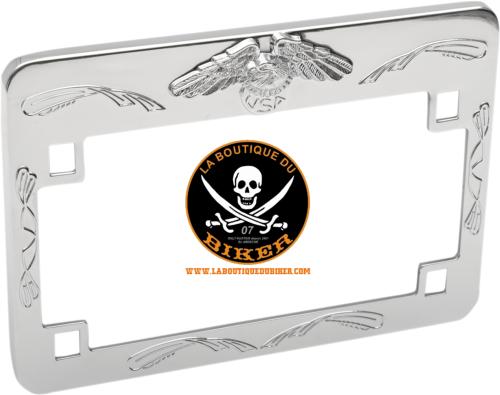 ENTOURAGE DE PLAQUE CUSTOM AIGLE CHROME...EMGO EAGLE LIC FRAME CHROME DS270225 / 86-42630