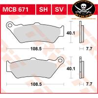 PLAQUETTES DE FREIN INDIAN SCOUT SIXTY / BOBBER AVANT CERAMIQUE...PE17220511 TRW BRAKE PAD ALLROUND ORGANIC STANDARD MCB671