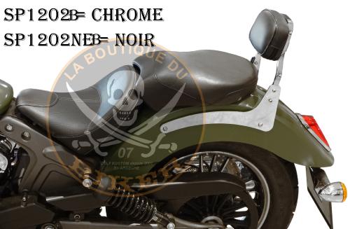 SISSI-BAR INDIAN SCOUT NOIR SANS PORTE PAQUET NOIR...SP1202BNE NOIR HAUTEUR 26CM