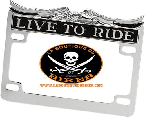 ENTOURAGE DE PLAQUE CUSTOM CHROMé LIVE TO RIDE...DRAG SPECIALTIES CHR LIVE-RIDE LIC FRAME DS720809 / 28-6014-BC732