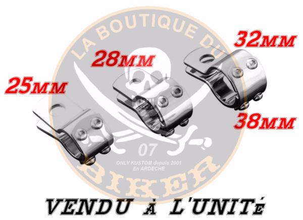 COLLIER EN DIAMETRE 32 CHROME...PE24040363 DRAG SPECIALTIES UNIVERSAL CLAMP 3-PIECES 1.25" CHROME