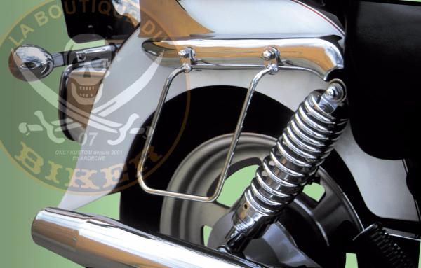 SUPPORTS SACOCHES HYOSUNG 125/250 AQUILA...SP456 CHROME #LABOUTIQUEDUBIKER