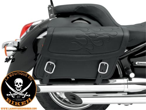 SACOCHES CAVALIERES HIGHWAYMAN TATTOO BLACK MEDIUM...PE-35010212 SADDLEMEN SADDLEBAG FLAME BLK MD 35010212 / X021-05-0401