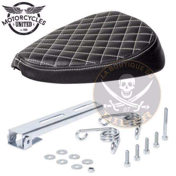 SELLE SOLO KIT UNIVERSEL + CUSTOM RIGID...C53-172B Seat "Bobber Type 2 Diamond" black with mounting kit and 2 springs - L = 30 cm W= 26.5 cm H= 7.5 cm