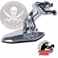 EMBLEME DE GARDE-BOUE OURS...H02-092 Highway Hawk Motorcycle Ornament/ Figure "Wild Bear" 7,5 cm high in chrome