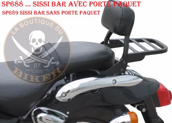 SISSI-BAR KYMCO 125 ZING 2 DARKSIDE NOIR...HAUTEUR 26cm AVEC PORTE PAQUET NOIR...SP688 #LABOUTIQUEDUBIKER