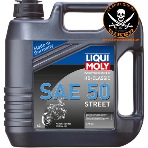 HUILE MOTEUR SAE 50 1 GALLON HARLEY et MOTO CUSTOM MINERAL...PE36010414 LIQUI MOLY ENGINE OIL MOTORBIKE HD-CLASSIC SAE 50 4 LITER