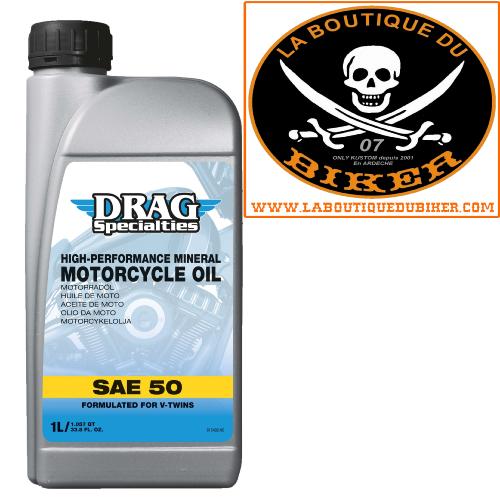 HUILE MOTEUR SAE 50 1 Litre HARLEY et MOTO CUSTOM MINERALE...DRAG SPECIALTIES OIL E-DRAG SAE 50 1L 36010824 / 503160