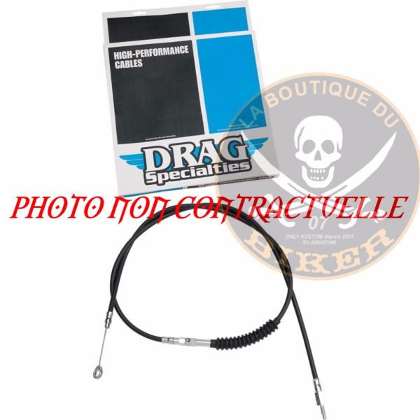 HARLEY SPORTSTER 2005-2022...CABLE D'EMBRAYAGE 145.5 cm NOIR...PE 06521421...OEM #38702-05 #38702-05A DRAG SPECIALTIES CLUTCH CABLE HIGH EFFICIENCY BLACK VINYL 57 1/4"