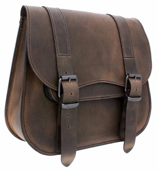 SACOCHE CADRE SOFTAIL MARRON 18 Litres...LZAD2-1086 Ledrie saddlebags 1 piece leather black/brown with buckles W = 39cm D= 13cm H= 35cm 18 liters (1 piece)