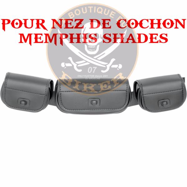 SACOCHE DE PARE BRISE EN CUIR SYNTHETIQUE POUR NEZ DE COCHON MEMPHIS SHADES ..PE35080018 MEMPHIS SHADES FAIRING STORAGE POUCH III 35080018 / MEM0938