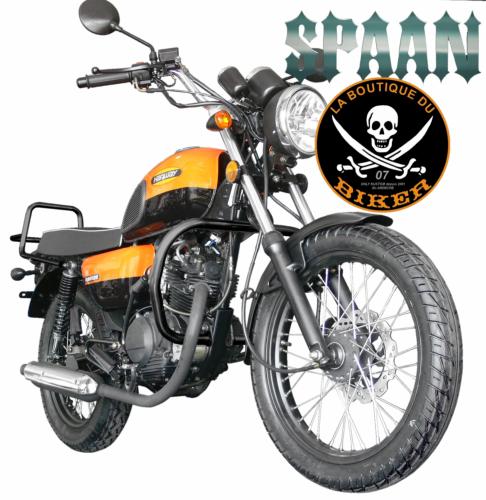 BARRE de PROTECTION MOTEUR HANWAY RAW 125...SP1054NE NOIR...SPAAN LA BOUTIQUE DU BIKER