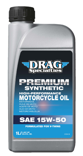 HUILE MOTEUR SAE 15W50 1 Litre HARLEY et MOTO CUSTOM SYNTHETIQUE...DRAG SPECIALTIES OIL E-DRAG 15W50 SYN 1L 36010844 / 503215