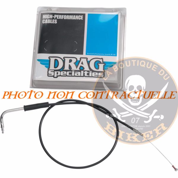 HARLEY 1981-1989...CABLE D’ACCELERATEUR STANDARD ALLER NOIR...PE06500344 OEM #56324-81C DRAG SPECIALTIES THROTTLE CABLE BLACK VINYL 32.5"