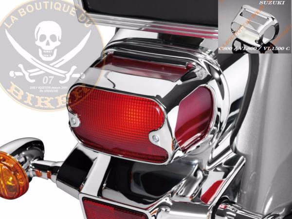 CACHE FEU ARRIERE SUZUKI VL800 VOLUSIA ...H663-112 Highway Hawk Taillight Covers for Suzuki VL 800 Volusia - VL 1500 Intruder chrome