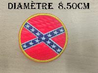 PATCHE BRODE...DRAPEAU CONFEDERE ROND...LA BOUTIQUE DU BIKER