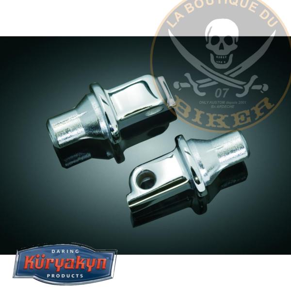 ADAPTATEUR PASSAGER POUR CALE PIED KURYAKYN INDIAN CHIEF / CHIEFTAIN 2014-2021...KUR8805 KURYAKYN TAPERED PEG ADAPTERS FOR INDIAN CHROME 16201140 / 8805