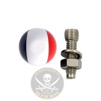 BOULON DE PLAQUE D'IMMATRICULATION DRAPEAU FRANÇAIS...LA PAIRE...MCS555812 TRIK TOPZ LICENCE PLATE MOUNTS FRENCH FLAG...LABOUTIQUEDUBIKER