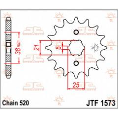 PIGNON de SORTIE BOITE YAMAHA 5.20/14T...XV125 VIRAGO 1997-2001...JT SPROCKETS SPROCKET FRONT 14T 520 12120786 / JTF1573.14