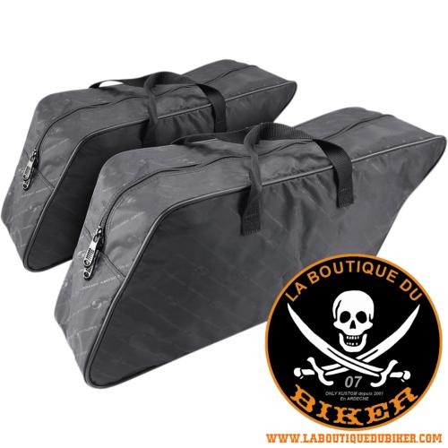 SACS INTERIEURS DE SACOCHES...PE35011236 SADDLEMEN SADDLEBAG LINER SET TEXTILE BLACK #LABOUTIQUEDUBIKER