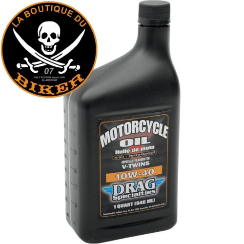 HUILE MOTEUR SAE 10W40 1 Litre HARLEY et MOTO CUSTOM MINERALE...PE36010353 DRAG SPECIALTIES OIL MOTORCYCLE OIL 10W-40 ...LA BOUTIQUE DU BIKER