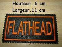 PATCHE BRODE...CUIR PETIT MODELE...PatchCuir-Flathead...LA BOUTIQUE DU BIKER