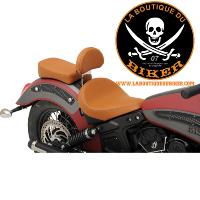 DOSSERET PILOTE INDIAN SCOUT 2015-2024...PE08220316 DRAG SPECIALTIES SEATS PAD BACKREST FRONT MILD SMOOTH DESIGN BROWN 