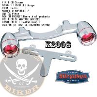 BARRE DE CLIGNOTANTS ARRIERE KURYAKYN CHROME...KUR2098 KURYAKYN BILLET LT W/SIGAL BAR 20400421 / 2098...LA BOUTIQUE DU BIKER