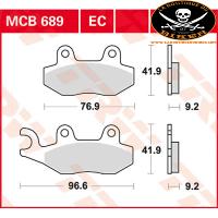 PLAQUETTES DE FREIN HONDA 125/250 REBEL AVANT 1995-1997...PE17220527 TRW BRAKE PAD ALLROUND ORGANIC STANDARD 17220527 / MCB689...LA BOUTIQUE DU BIKER