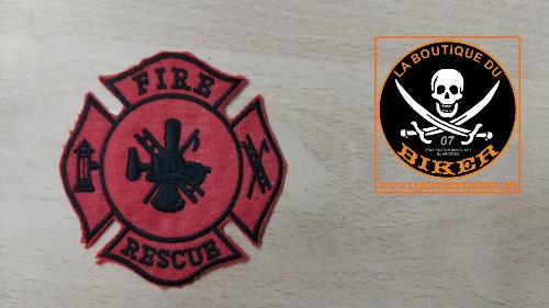 PATCHE BRODE...FIRE RESCUE ROND...LA BOUTIQUE DU BIKER