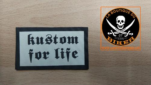 PATCHE CAOUTCHOUC LAVABLE KUSTOM FOR LIFE BLANC...LA BOUTIQUE DU BIKER