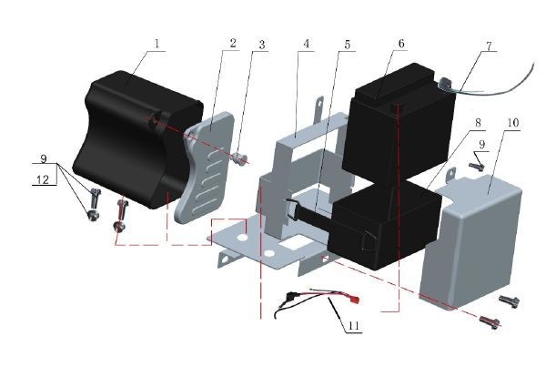 BATTERIE DAYTONA / SPYDER 125/350 N°05 SANGLE DE BATTERIE