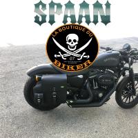 SACOCHES HD SPORTSTER EN CUIR...SP1467 NOIR...SPAAN LA BOUTIQUE DU BIKER