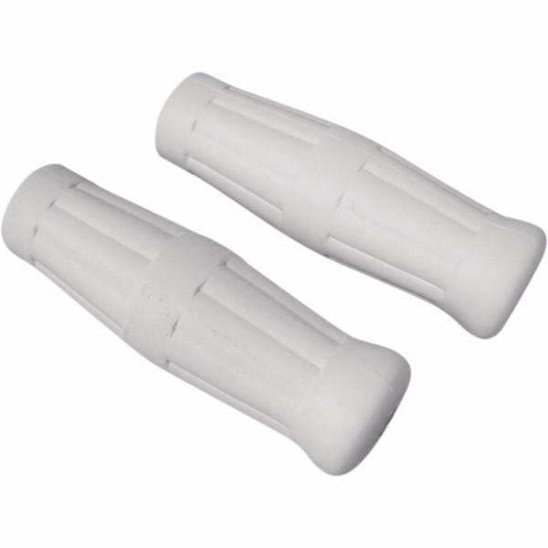 POIGNEES POUR GUIDON DE 25...TYPE CAOUTCHOUC BLANC...JOKER MACHINE GRIPS RADIAL RUBBER WHITE 06300380 / 03-61W