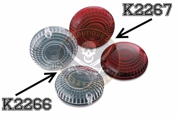 CABOCHONS CLIGNOTANT YAMAHA DRAG STAR BLANC...KUR2266 KURYAKYN REPLACEMENT LENSES CLEAR...LA BOUTIQUE DU BIKER