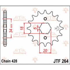 PIGNON de SORTIE BOITE 4.28/14T...GILERA...PE12120560 JT SPROCKETS SPROCKET FRONT 14T 428 12120560 / JTF264.14