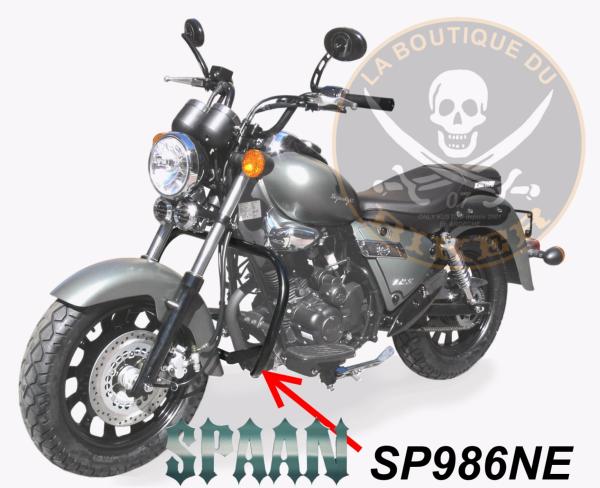 BARRE DE PROTECTION MOTEUR KEEWAY 125 SUPERLIGHT DARK...SP986NE NOIR... SPAAN-LA BOUTIQUE DU BIKER