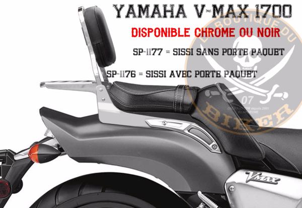 SISSY BAR YAMAHA V-MAX 1700 SANS PORTE PAQUET CHROME HAUTEUR 35cm ...SP1177 CH35...LABOUTIQUEDUBIKER