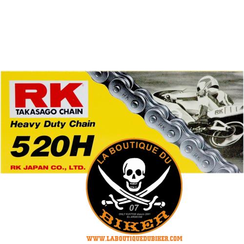 CHAINE 520 X 118...520H-118-CL RK HEAVY DUTY 118 CLIP LINK 520 NON-SEAL DRIVE CHAIN / NATURAL / CARBON ALLOY STEEL