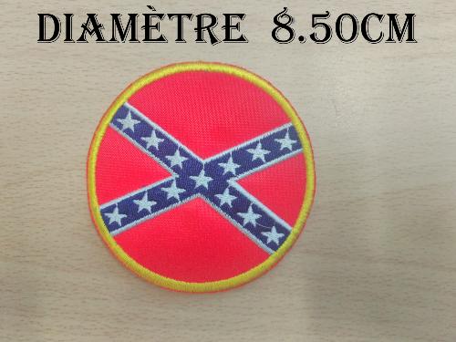 PATCHE BRODE...DRAPEAU CONFEDERE ROND...LA BOUTIQUE DU BIKER